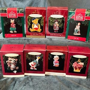 VINTAGE HALLMARK KEEPSAKE ORNAMENTS LOT OF 8. All from the 90’s. #1